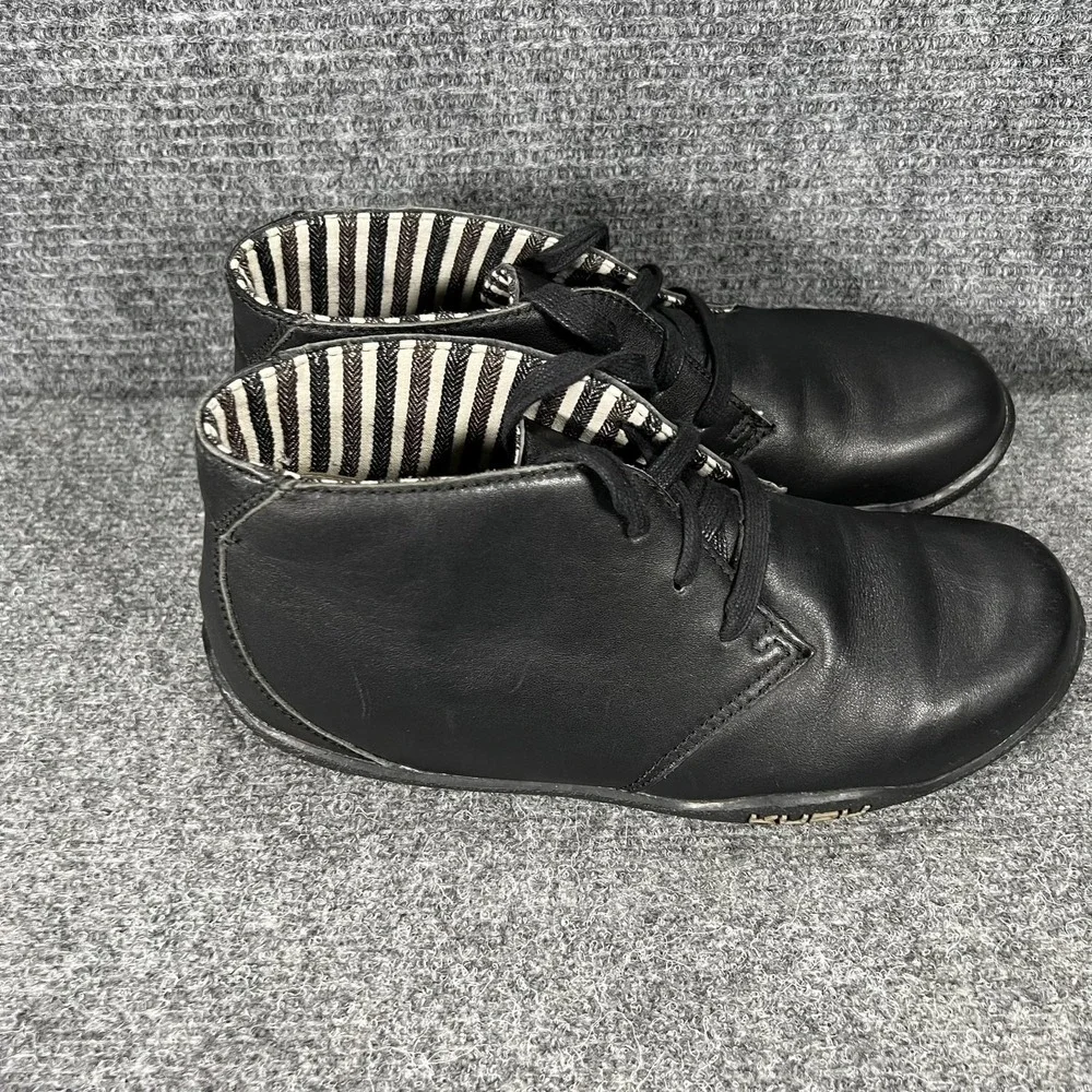 KURU Shoes Mens Size 7 Black Leather Chukka Comfort Casual Sneakers 100911‎